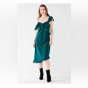 Urban Outfitters Ruffle Crepe Midi Dress